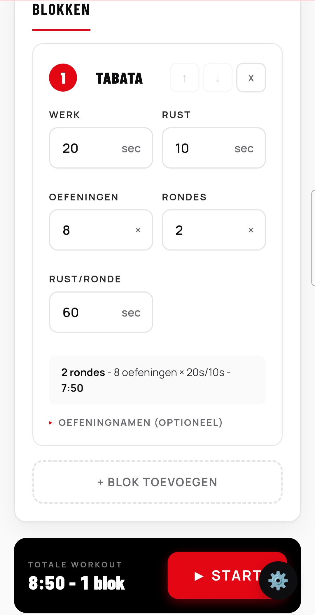 BlockFlow — blokken instellen