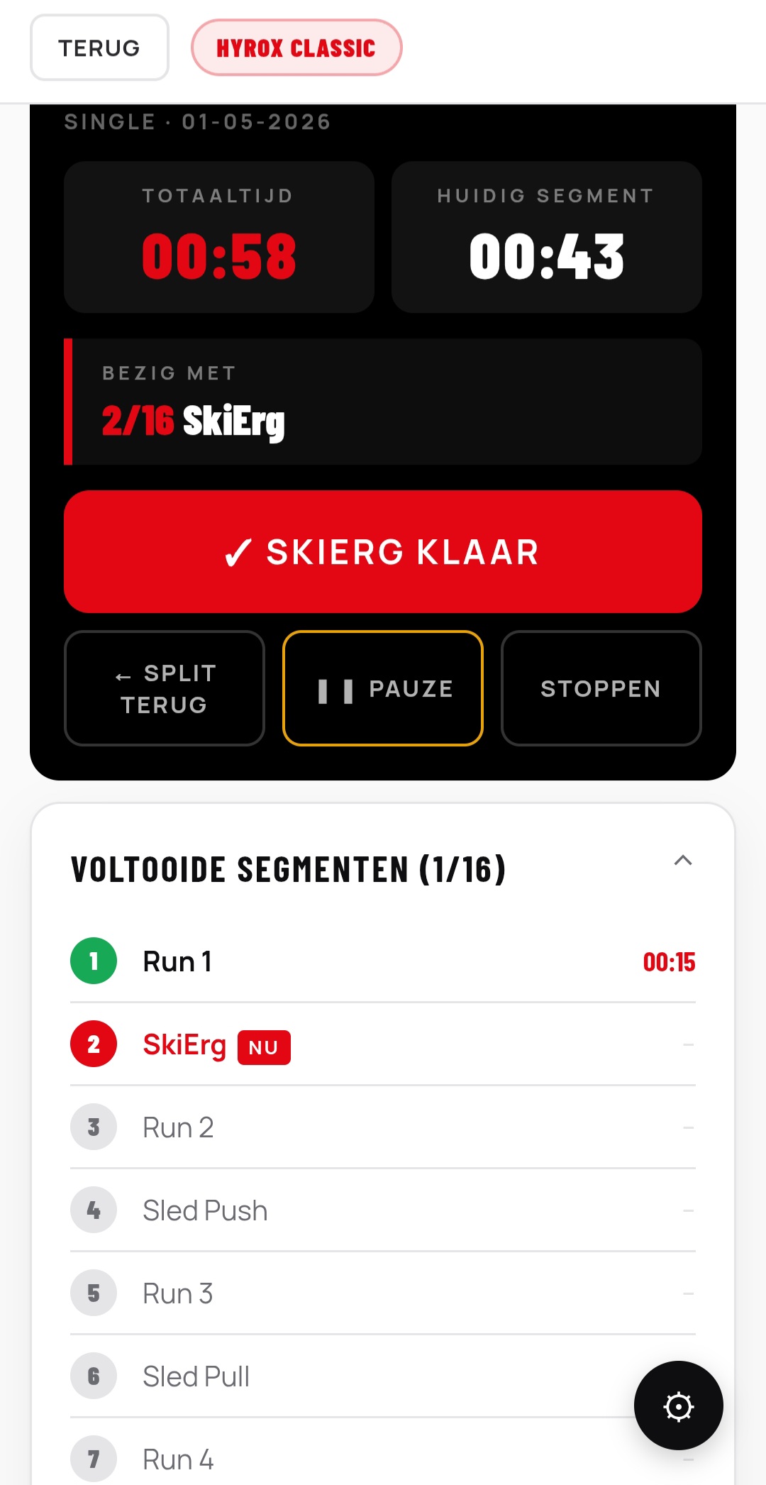 HybridRace — race timer in actie