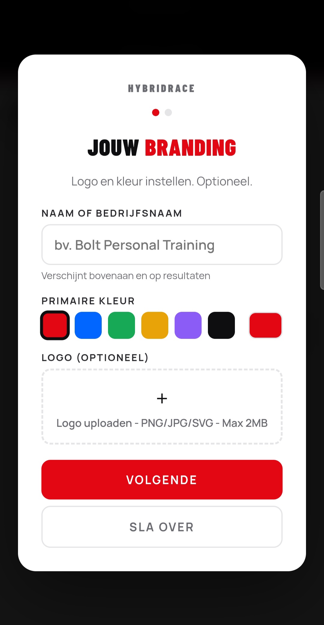 HybridRace — eigen branding